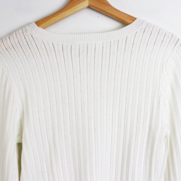 NWT Frame Bell Sleeve Pointelle Rib Knit Sweater - Picture 7 of 9